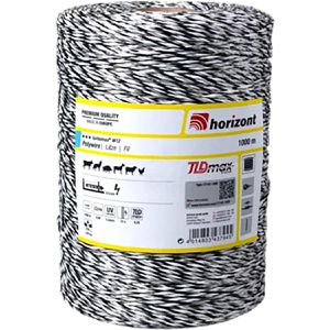 Horizont Weidezaunlitze turbomax W12, Ø 3 mm mit 12 Leiter, 37,5 km max. empfohlene Zaunlänge, weiß, Rollenlänge 1000 m