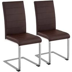 tectake Schwingstühle, Kunstleder - 2er Set braun