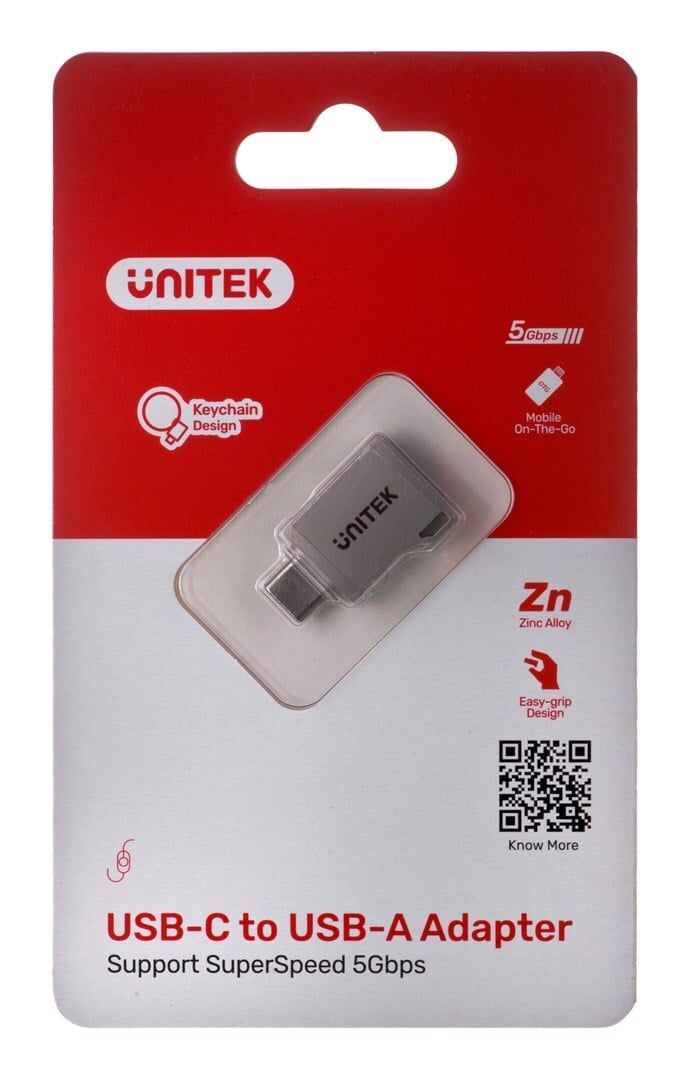 Unitek USB-adapter A1025GNI USB-C naar USB zilver