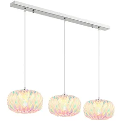 Pendelleuchte Hängeleuchte Wohnzimmerlampe Höhenverstellbar Chrom Metall H 120 cm