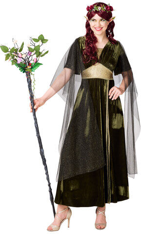 Kleid "Waldfee", grün/gold