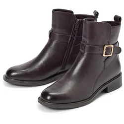 Tchibo - Leder-Stiefeletten - Damen - Gr. 39 - braun