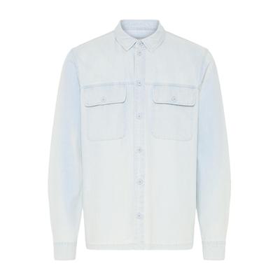Jeanshemd SOLID "Jeanshemd SDRogue", Herren, Gr. L, N-Gr, blau (light blau denim), Obermaterial: 100% Baumwolle CO., Jacken Jeanshemd