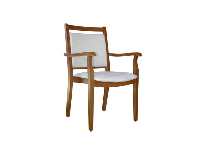 einrichtungsdesign24 Armlehnstuhl André Rustikal – Ideal für Senioren und der Pflege in Tagesbetreuung, komfortabel, gepolstert, Massivholzgestell, Armlehnen