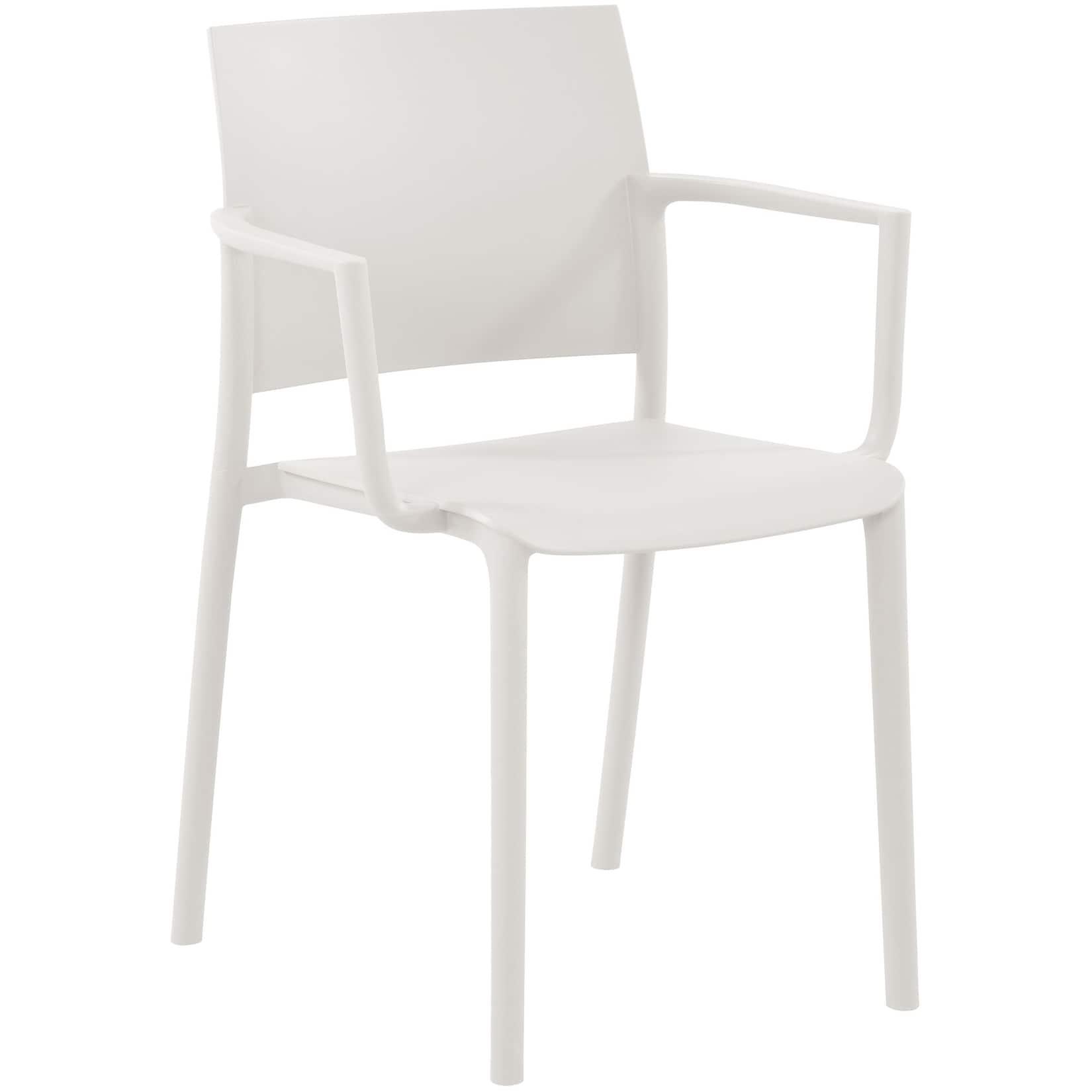 CLP Gartenstuhl stapelbar Valtor mit Armlehnen aus Kunststoff, wetterfest, ideal für Garten, Terrasse, Balkon und Küche, belastbar bis 150 kg