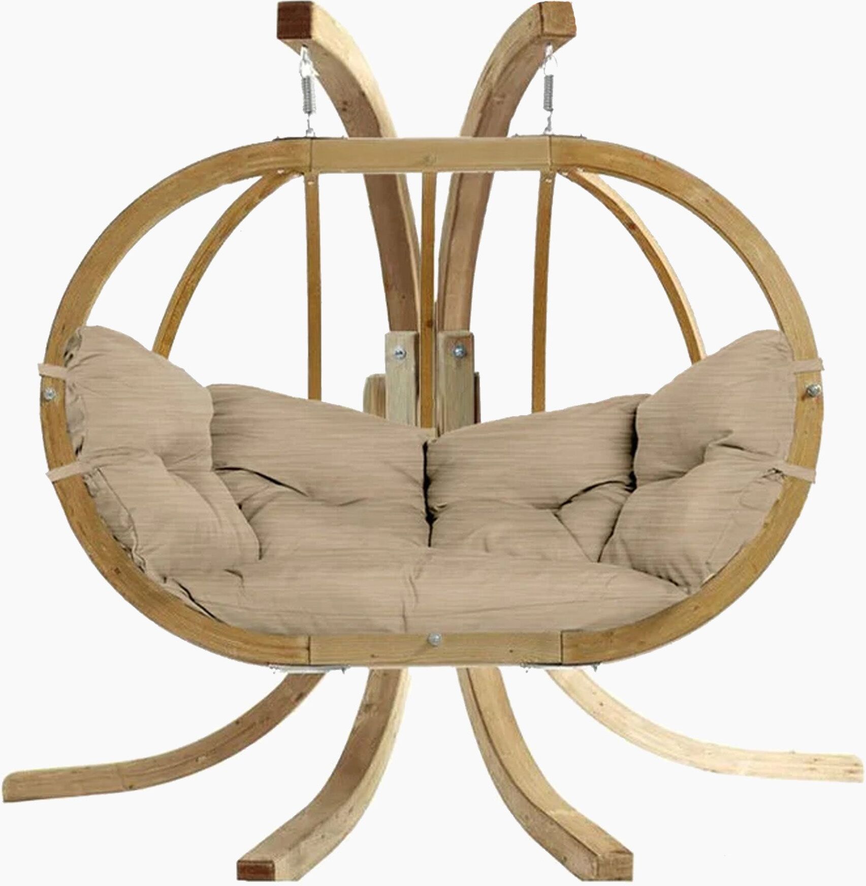 Amazonas Globo Royal Double Seater Hanging Chair Set Weatherproof in Sahara Sand