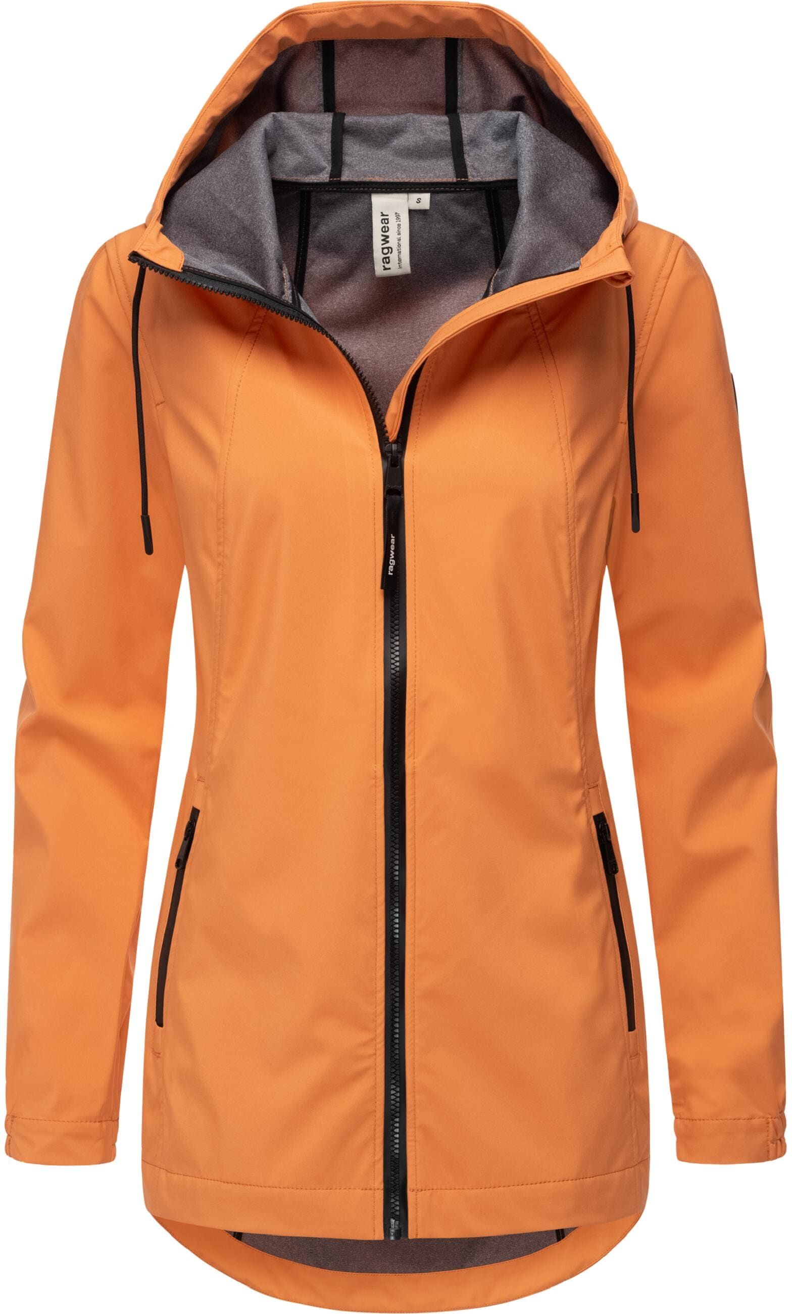 Parka RAGWEAR "Kurzmantel Zuzka Sport", Damen, Gr. XL, orange, Obermaterial: 100% Polyester PES.  Obermaterial: Futter: 100% Polyester PES., tailliert Po-bedeckend, hoch geschlossener Ausschnitt, Ärmel ohne Ärmelschlitz elastischer Bund, Jacken Parka, Was