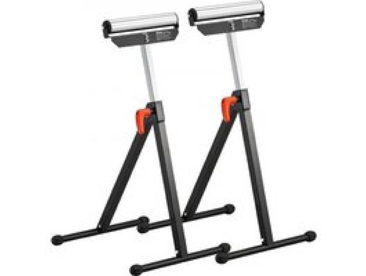 VEVOR 2er-Set Rollenbock, 61 kg Tragkraft, höhenverstellbar 68-108 cm,kappbarer Rollenständer mit 292,1 mm poliertem Stahlrollenkopf, Arbeitsbock für Tischkreissägen-Auslauf, Verlängerungsstütze