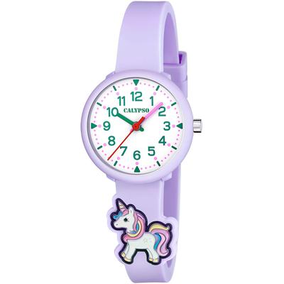 Quarzuhr CALYPSO WATCHES "My First Watch", lila (helllila), Armbanduhren, Kinder, Quarzuhr, Armbanduhr, Kinderuhr, Mädchen, analog, Einhorn