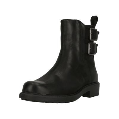Schnürschuh CLARKS "Orinoco2 Bay Black Leather", Damen, Gr. 38, schwarz, Leder, Schuhe Schnürschuh, mit stilvollen Schnallen