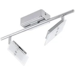 EGLO, Deckenleuchte, 94163 Ervas LED Spot 2x3.3W Stahl chrom weiss klar