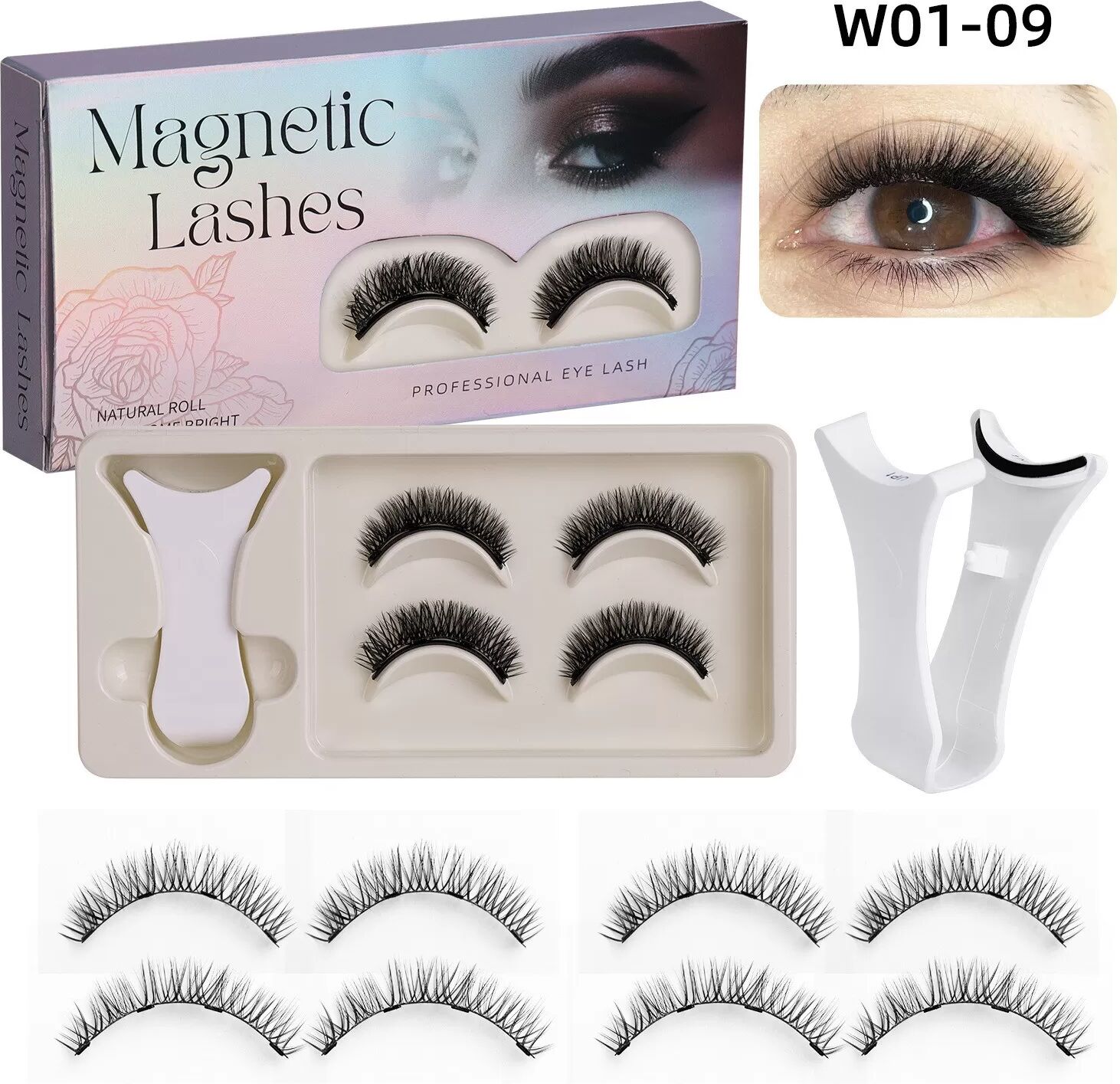 INF Faux Cils Magnétiques - 2 Paires, Look Naturel, Facile à Appliquer, Réutilisables