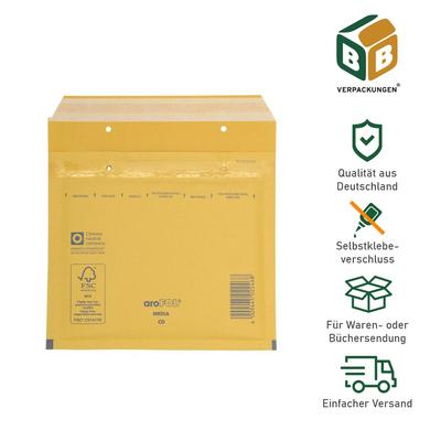 BB-Verpackungen GmbH 200 x Luftpolsterversandtasche (braun) CD (180 x 165 mm) gepolsterte CD und DVD Versandtasche Polsterversandtaschen Briefumschlag BB-Verpackungen
