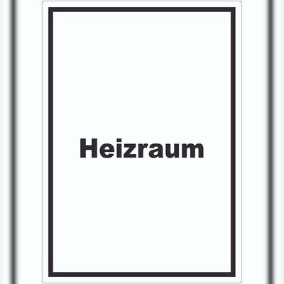 HB-Druck Heizraum Aufkleber mit Text Heizung Wärme hochkant A9 (37x52mm)