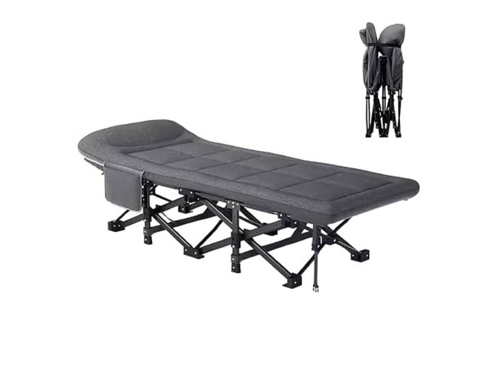 EBzvblxm Klappbett aus Stahl Grau 190 x 70 x 39 cm for Gästezimmer, Wohnung, Wohnheim, Wohnzimmer, Arbeitsplatz