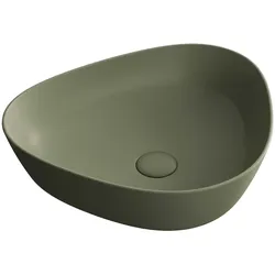 Plural Aufsatzschale flach asymmetrisch 47 x 40 x 13 cm Moos Matt mit Oberflächenveredelung Clean