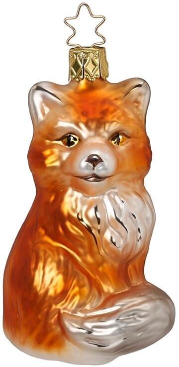 Weihnachtsbaumkugel INGE-GLAS "Fuchs 10 cm 1 Stück", orange (beige, orange), H:10cm, Glas, Weihnachtsbaumkugeln, Weihnachtsbaumkugel beige, orange Einheitsgröße