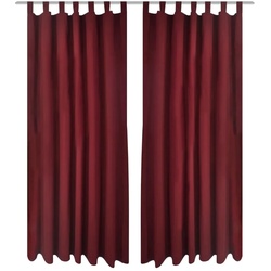 vidaXL Vorhänge Gardinen aus Satin 2-teilig 140 x 225 cm Dunkelrot
