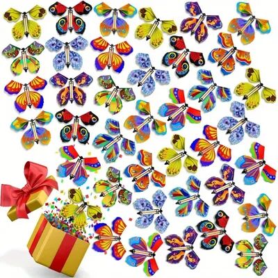 Perfect Picks Market Wind Up Flying Butterfly Toy Magic Butterfly Bookmark Surprise Gift 15pcs Random Color