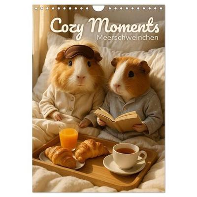 Cozy Moments - Meerschweinchen Kalender (Wandkalender 2027 DIN A4 hoch), CALVENDO Monatskalender