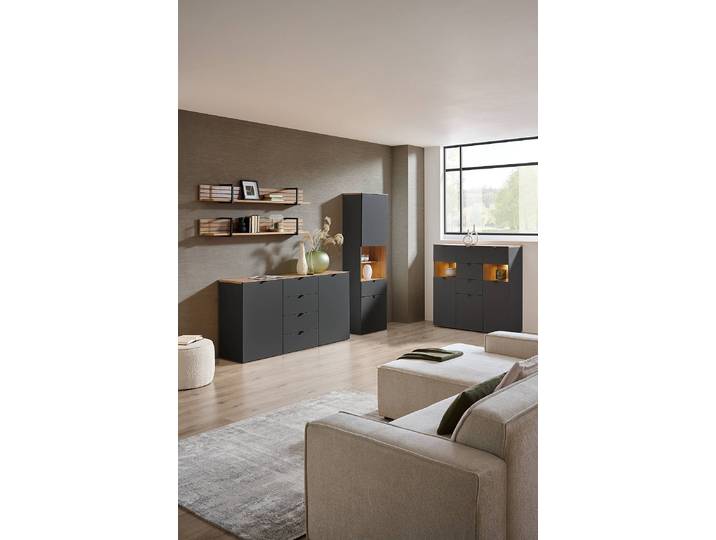 Étagère murale Matériau : Bois manufacturé Surface en bois : Plaxé Gris 160 x 22 x 22cm