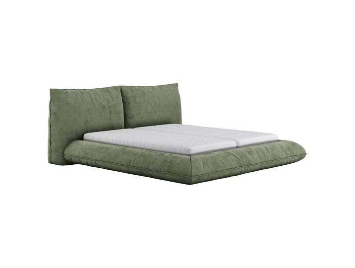 Belluti Polsterbett Fluffy, Graugrün, Metall, 180x200 cm, Schlafzimmer, Betten, Polsterbetten