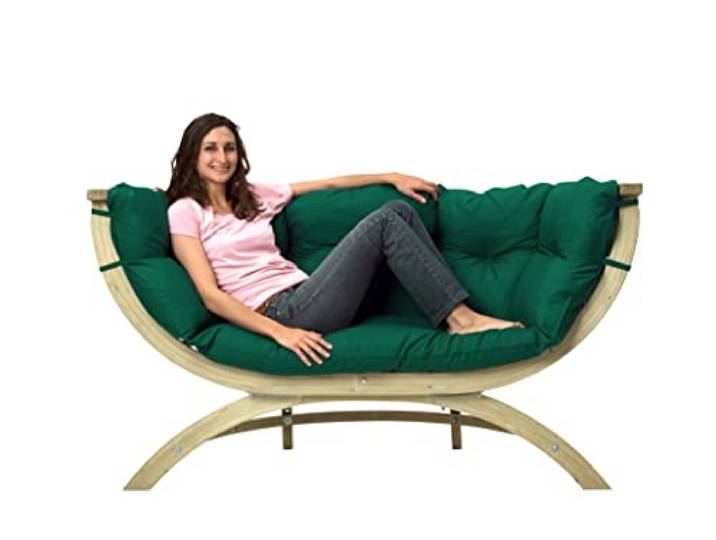 AMAZONAS Lounge Sofa Siena Due Verde aus FSC Fichtenholz ca. 170 x 95 x 65 cm bis 250 kg in Grün