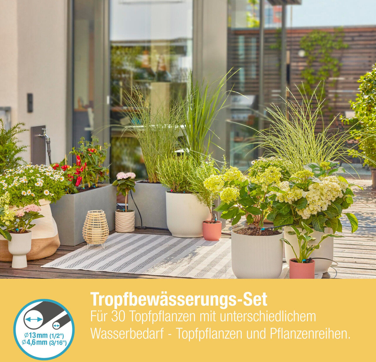 Gardena Bewässerungsset Terrasse für 30 Topfpflanzen