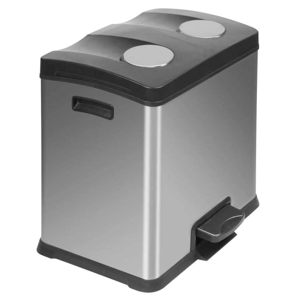 EKO Rejoice Recycling Container 2x12 Liter - Geborsteld roestvrij staal