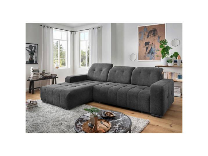 Livetastic Ecksofa Vicari, Anthrazit, Metall, Uni, Ottomane links, L-Form, 292x185 cm, Liegefunktion, USB-Anschluss, elektrischer Sitzvorzug, USB-C-Anschluss, Wohnzimmer, Sofas & Couches, Wohnlandschaften, Ecksofas