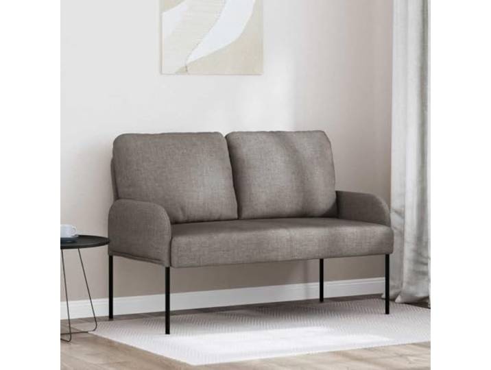 ZQQLVOO Sofa Taupe 115 x 56 x 80 cm Sperrholz Polyesterbezug, Metallunterstützung, Bullnose-Kissen, Wohnzimmer