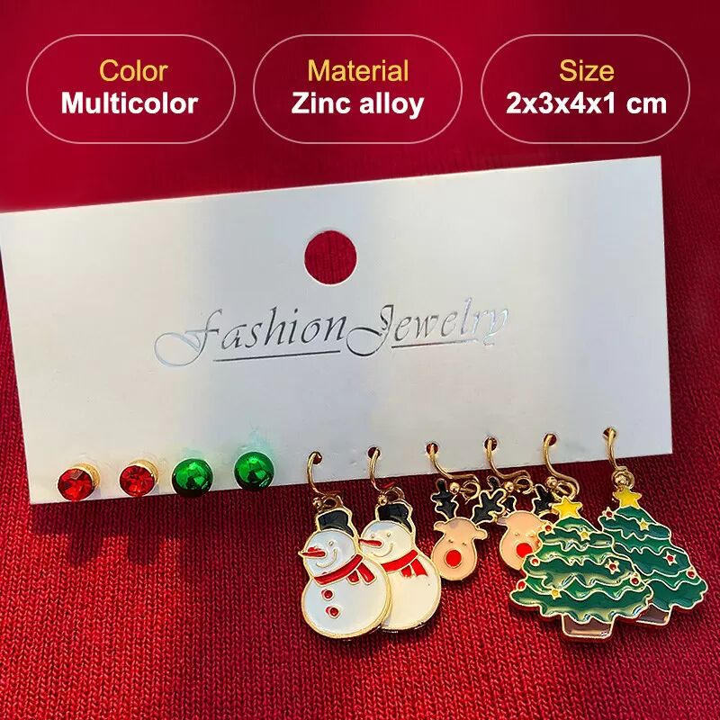 INF Boucles d'oreilles de Noël, 5 paires