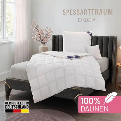 Daunenbettdecke SPESSARTTRAUM "Exklusiv, Bettdecken für Sommer und Winter, 100% Daunen Decke", weiß, B:155cm L:220cm, Bezug: 100% Baumwolle. Füllung: 100% Daunen, Bettdecken, 5 Wärmeklassen & 8 Größen, Bestseller