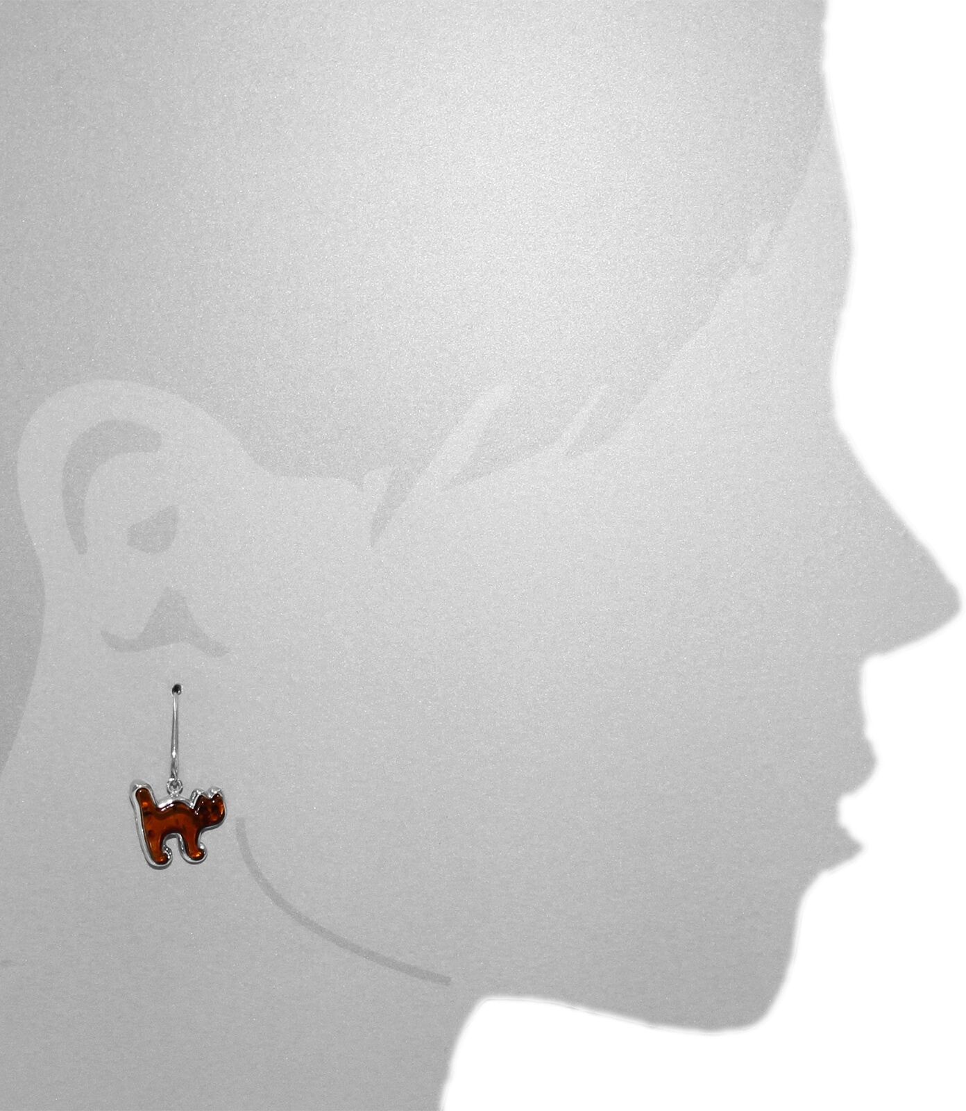 Paar Ohrhänger OSTSEE-SCHMUCK "Ostsee-Schmuck Ohrhänger Katze Ohrhänger Katze", weiß (weiß, neutral), Ohrringe, Damen, 32 x 17mm, Silber 925 (Sterlingsilber), Paar Ohrhänger