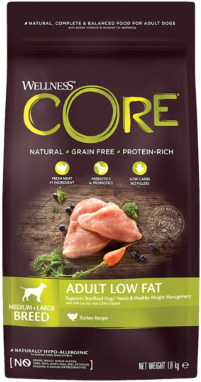 Wellness® Core Wellness Core Medium/Large Breed Adult Low Fat Tacchino per Cani Adulti
