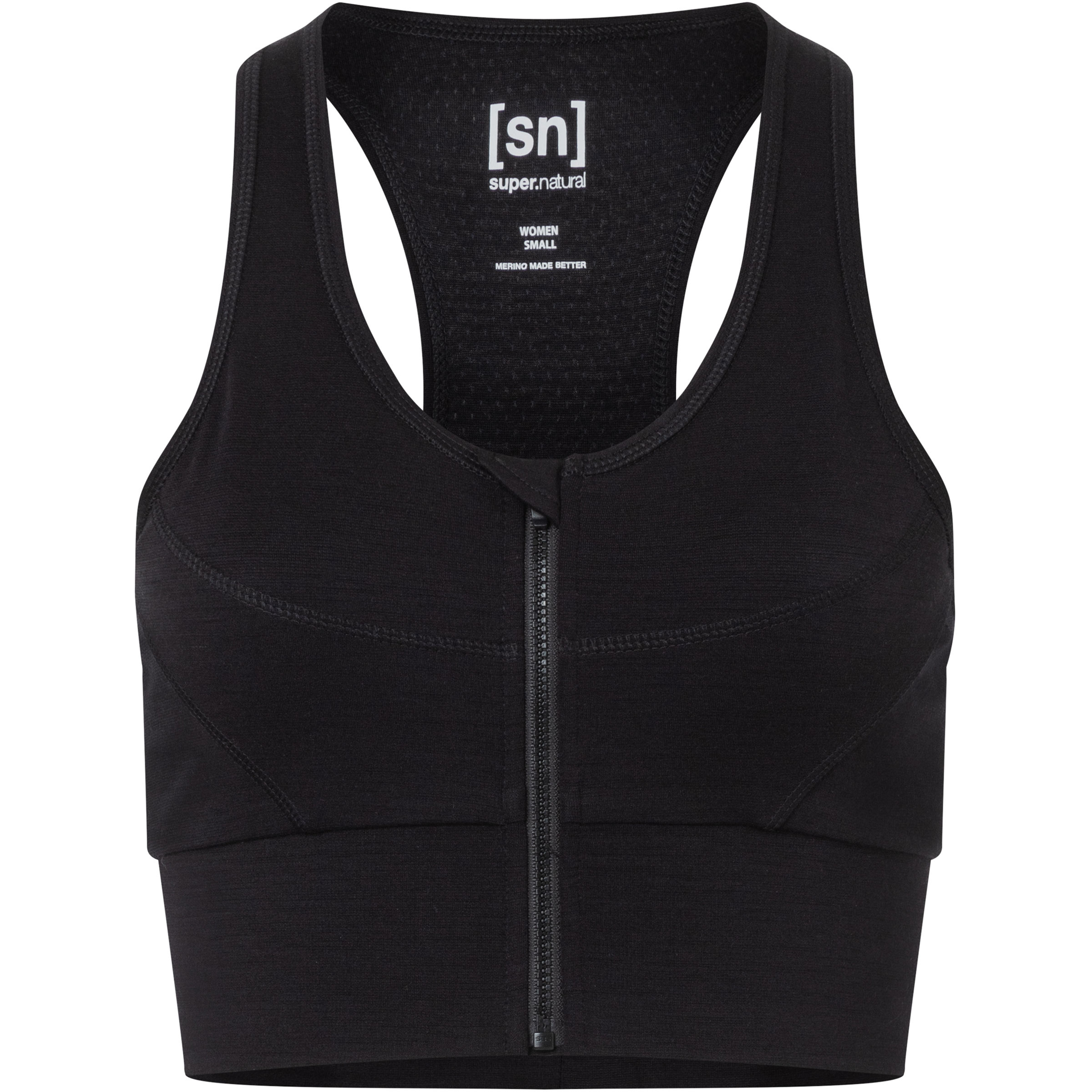 Super.Natural Motion Zip Sport BH Damen Sport-BHs schwarz Größe XL Hautfreundlich Merinowolle