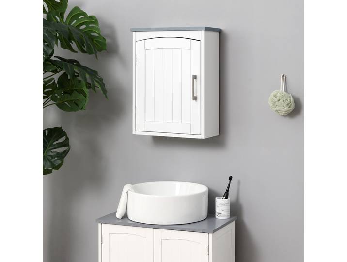 kleankin Armoire WC Murale MDF Blanc 41x18.5x52cm