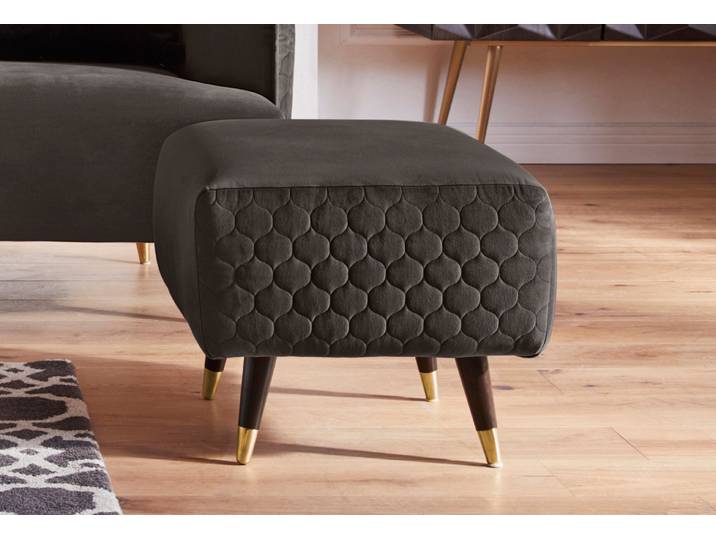 Hocker HOME AFFAIRE Oradea , braun, B:50cm H:44cm T:48cm, Samtoptik (100% Polyester), Hocker, Hocker, passend zur Oradea-Serie