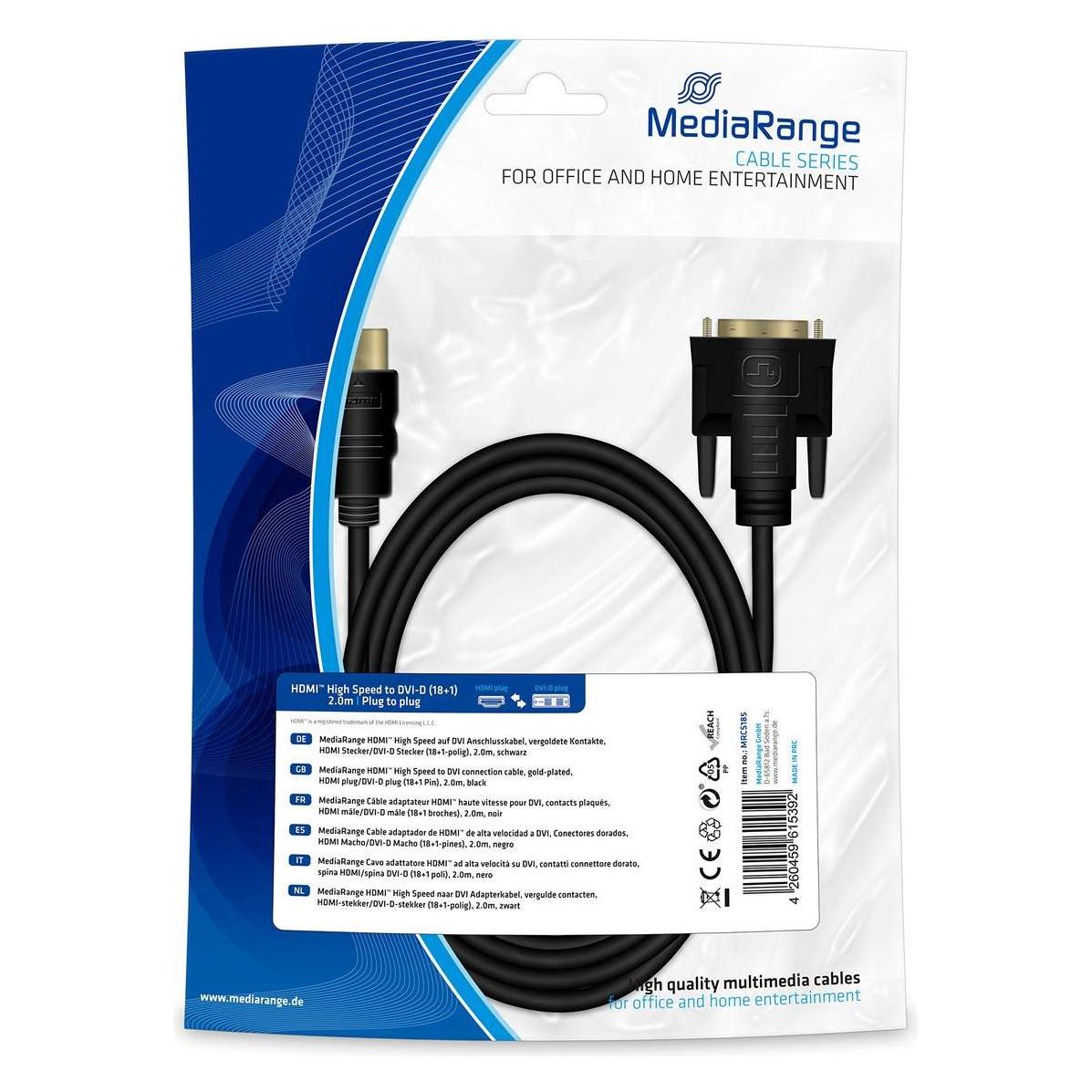 MediaRange HDMI (Typ A) - DVI (2 m) (MRCS185)