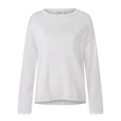 Strickpullover MAERZ MUENCHEN "Maerz Muenchen 301201 Strickpullover Damen Bekleidung", Damen, Gr. 36, grau, 55% Wolle, 45% Baumwolle, Rundhals, Pullover Strickpullover