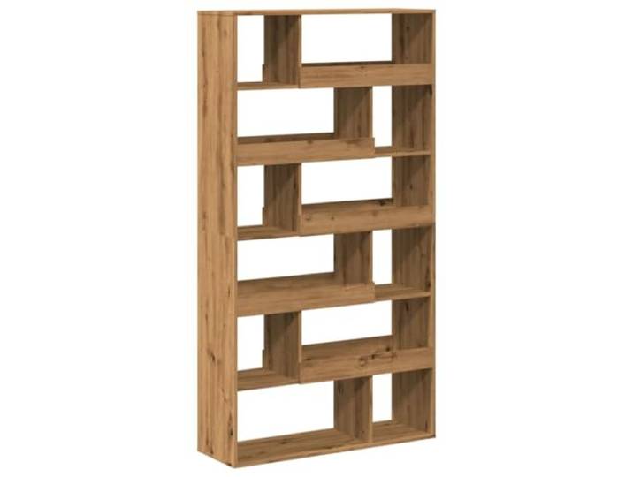 Makastle Raumteiler Artisan-Eiche Holzwerkstoff Braun 100x187,5 cm mit 12 Regalfächern
