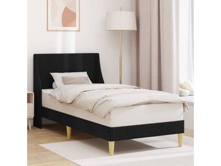 Cadre de lit - VIDAXL - Vidaxl - Tissu noir - 90x200 cm - Tête de lit fixée au mur