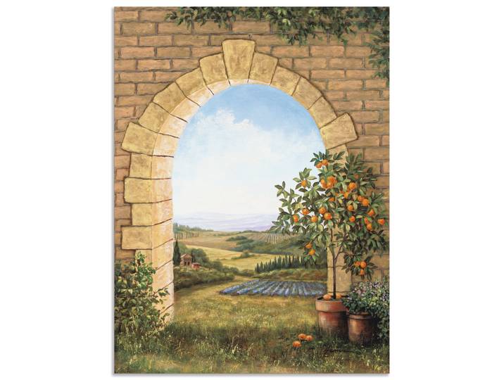 Wandbild ARTLAND Orangenbaum vor dem Torbogen , braun (farbe bild(er): braun), B:90cm H:120cm, Bilder, Wandbild, als Alubild, Leinwandbild, Poster in verschied. Grössen
