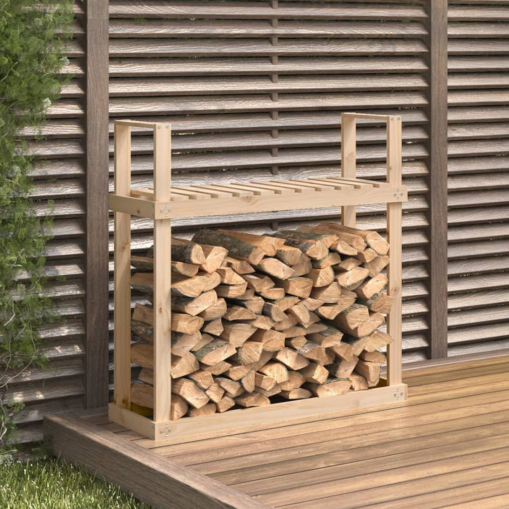 vidaXL Firewood Rack 110x35x108.5 cm Solid Wood Pine Brown