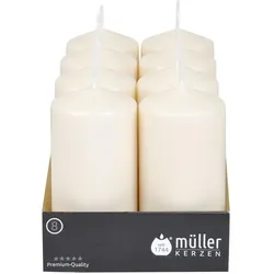 müller Kerzen, Kerzen, Stumpenkerze 12 x 5.7 cm, Crème, 8 Stück (8 Stk.)