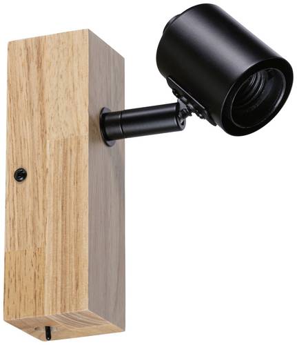 Paulmann Arvid 66770 Wandstrahler E27 Schwarz, Holz (hell)