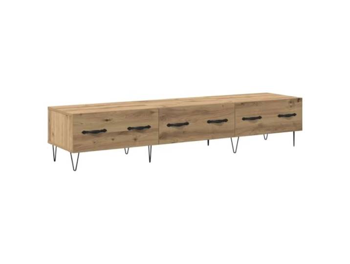 GKHPYURE TV-Schrank Eiche Handwerk 150 x 36 x 30 cm Holz mehrschichtig Modernes minimalistisches Design, mit Schublade, Griffe aus mattem Metall, maximale Belastung 60 kg