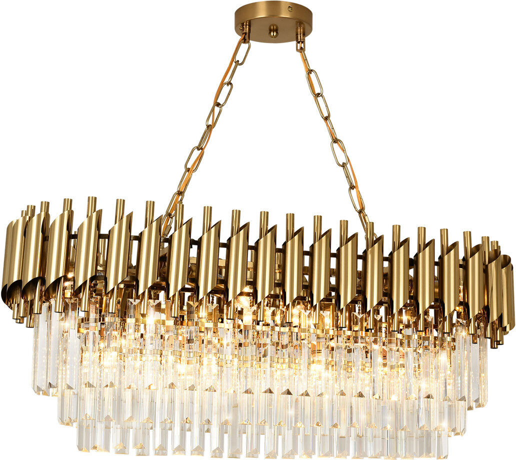 Blue Elephant 8-Light Chandelier Brass 34.8cm H X 78cm W X 35.1cm D
