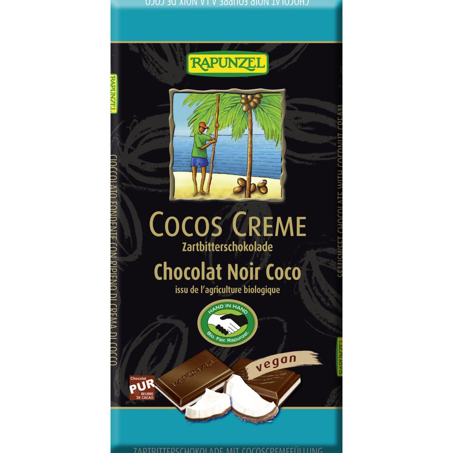 Rapunzel Bio Cocos Creme Zartbitter Schokolade 100 g