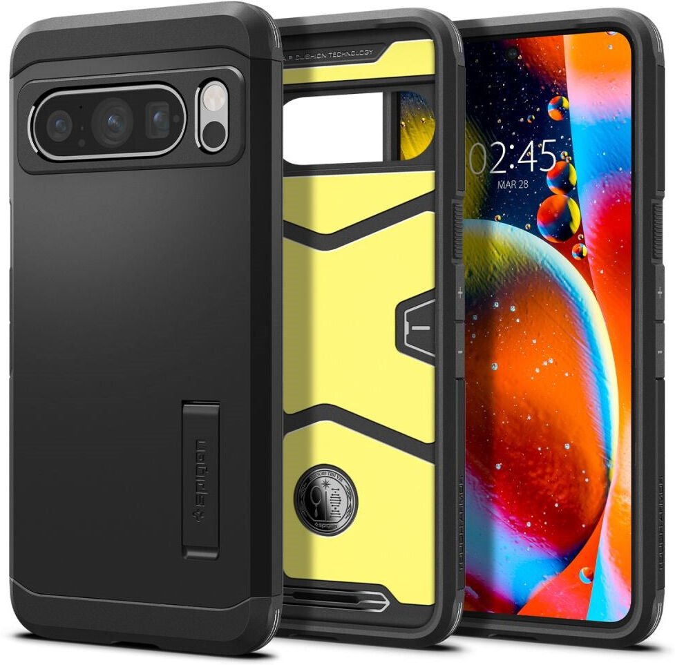 Google Pixel 8 Pro Spigen Tough Armor Case m. Kickstand - Sort